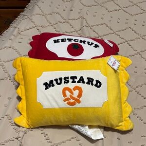 Ketchup and Mustard Themed Pillows